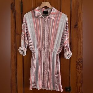 Lumiere Size Small Striped Shirt Dress